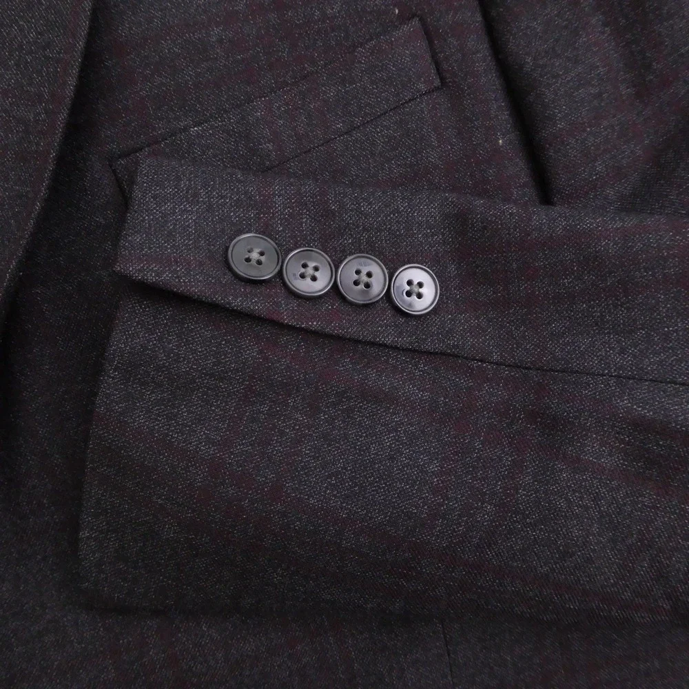 Calvin Klein Mens Blazer Jacket Grey Plaid Extreme Slim Fit 44R